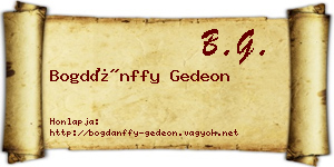 Bogdánffy Gedeon névjegykártya